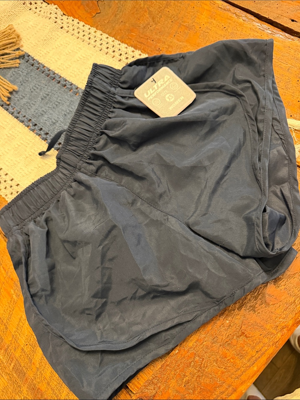 Women's Blue Athletic Shorts with Elastic Waistband